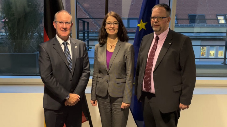 Bundesvorsitzender Mario Blödtner und Stv. Bundesvorsitzender Ralf Behling bei der Staatssekretärin Dr. Angelika Chlinck